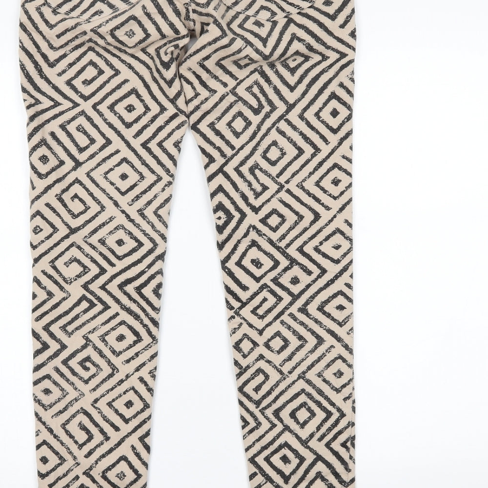 kancan jeans Womens Beige Geometric Skinny Jeans Size M L27 in