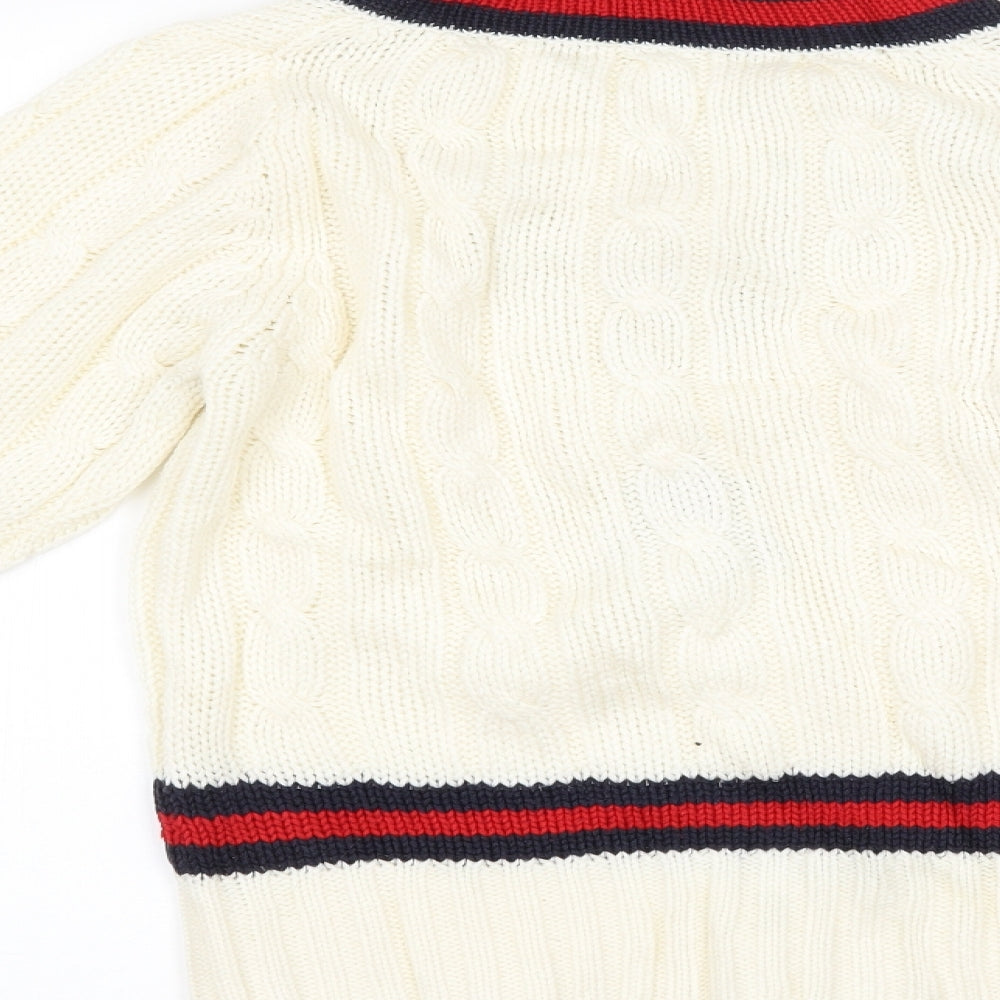 Falcon Mens Ivory Pullover Jumper Size S