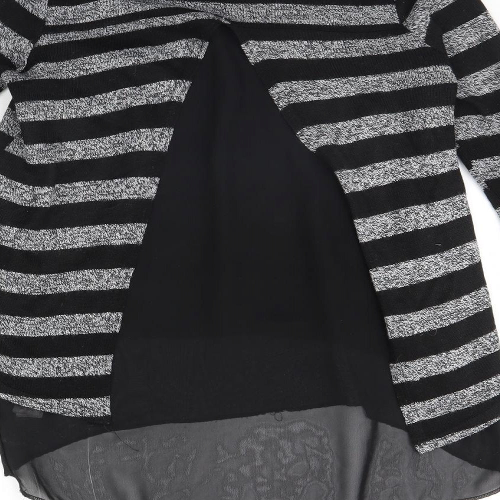 New Look Womens Black Striped Basic Blouse Size S