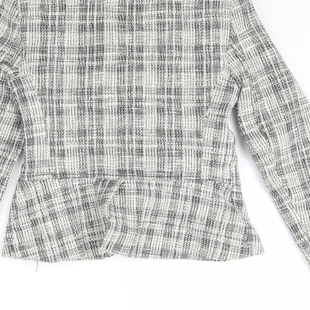 Wallis Womens Ivory Plaid Jacket Size 10