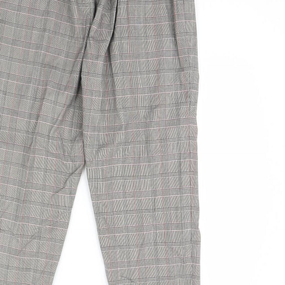 Preworn Womens Beige Check Trousers Size 30 in L28 in