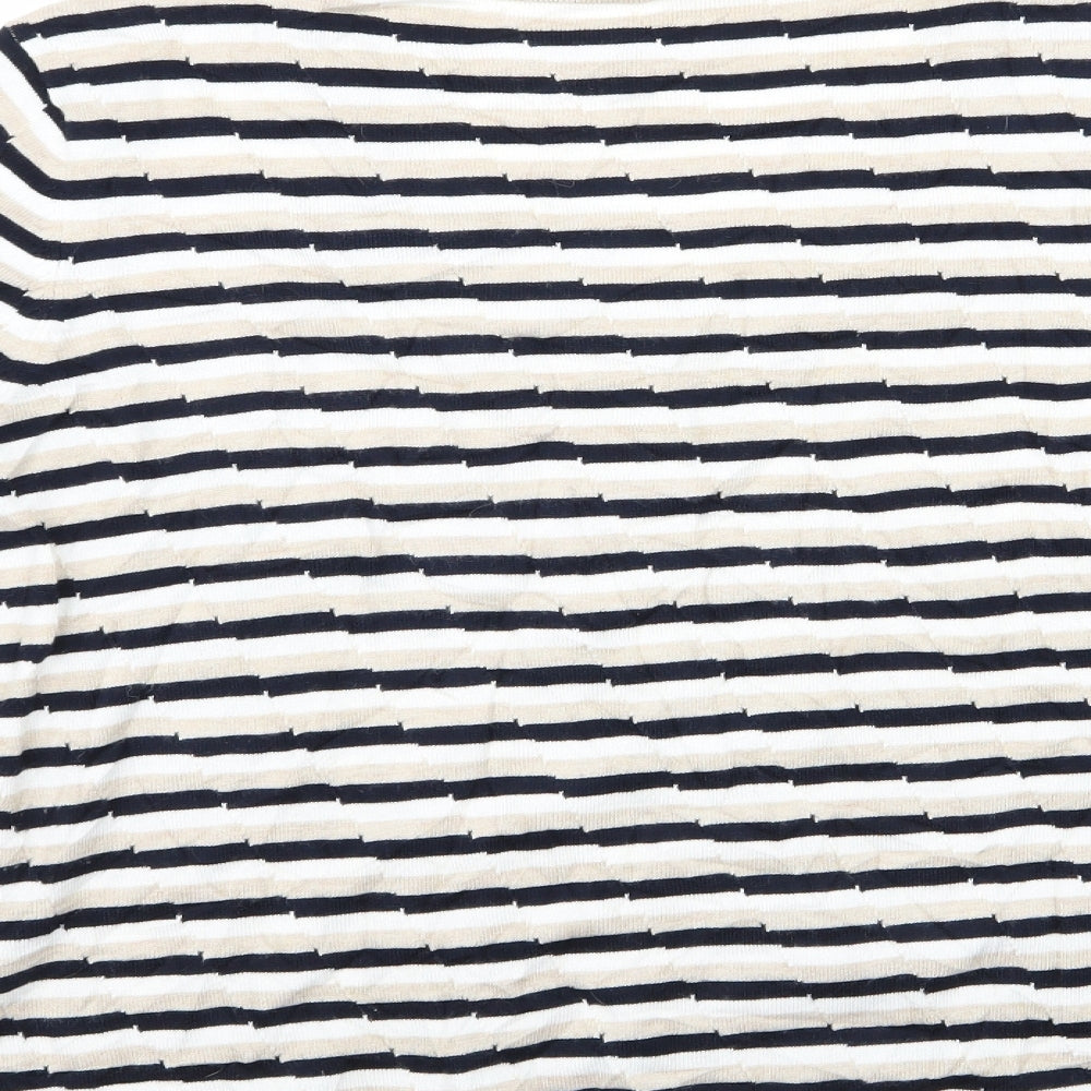 Preworn Womens Multicoloured Striped Pullover Jumper - V-Neck Top