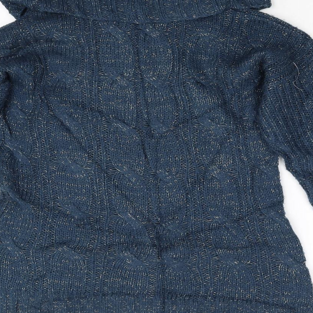 Peacock's Womens Blue Knit Pullover Jumper Size S