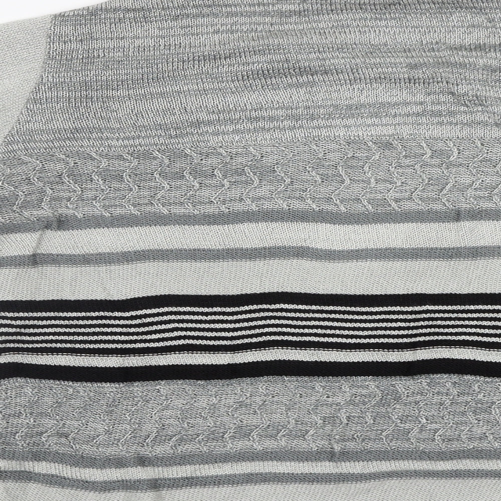 Alexara Womens Grey Striped Pullover Jumper Size L