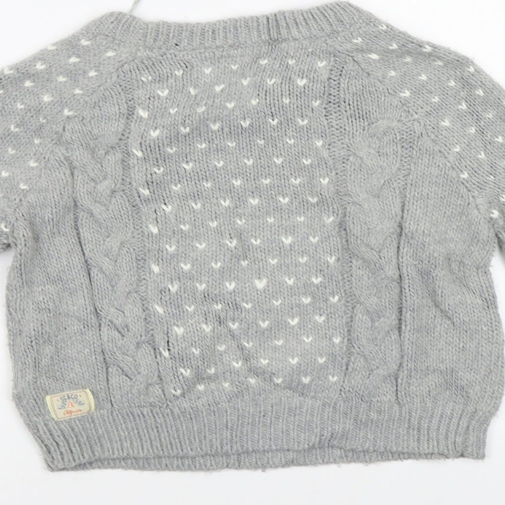 Soul Cal & Co Womens Grey Geometric Pullover Jumper Size 10
