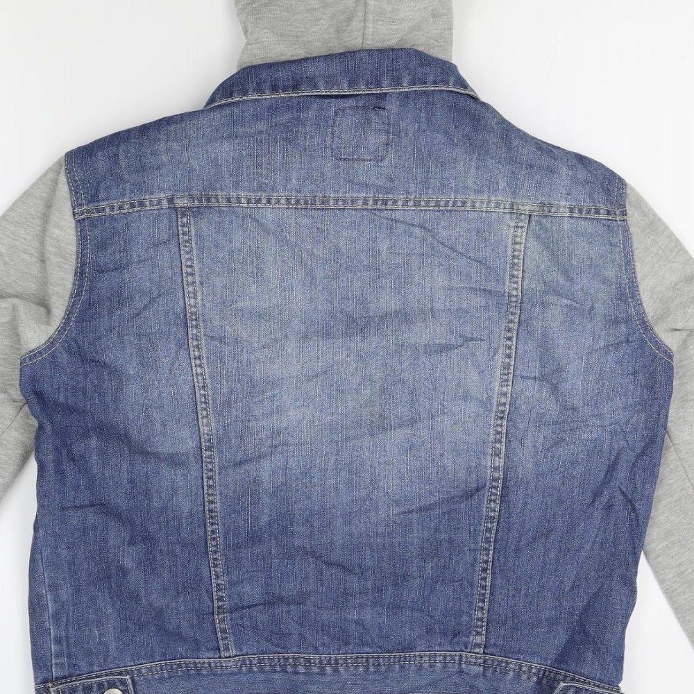 FOREVER 21 Womens Blue Jacket Size M - removable hood