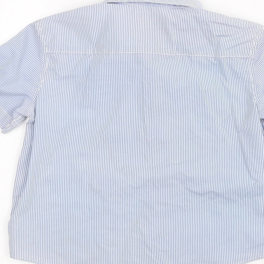 H&M Boys Blue Striped Basic Button-Up Size 5-6 Years