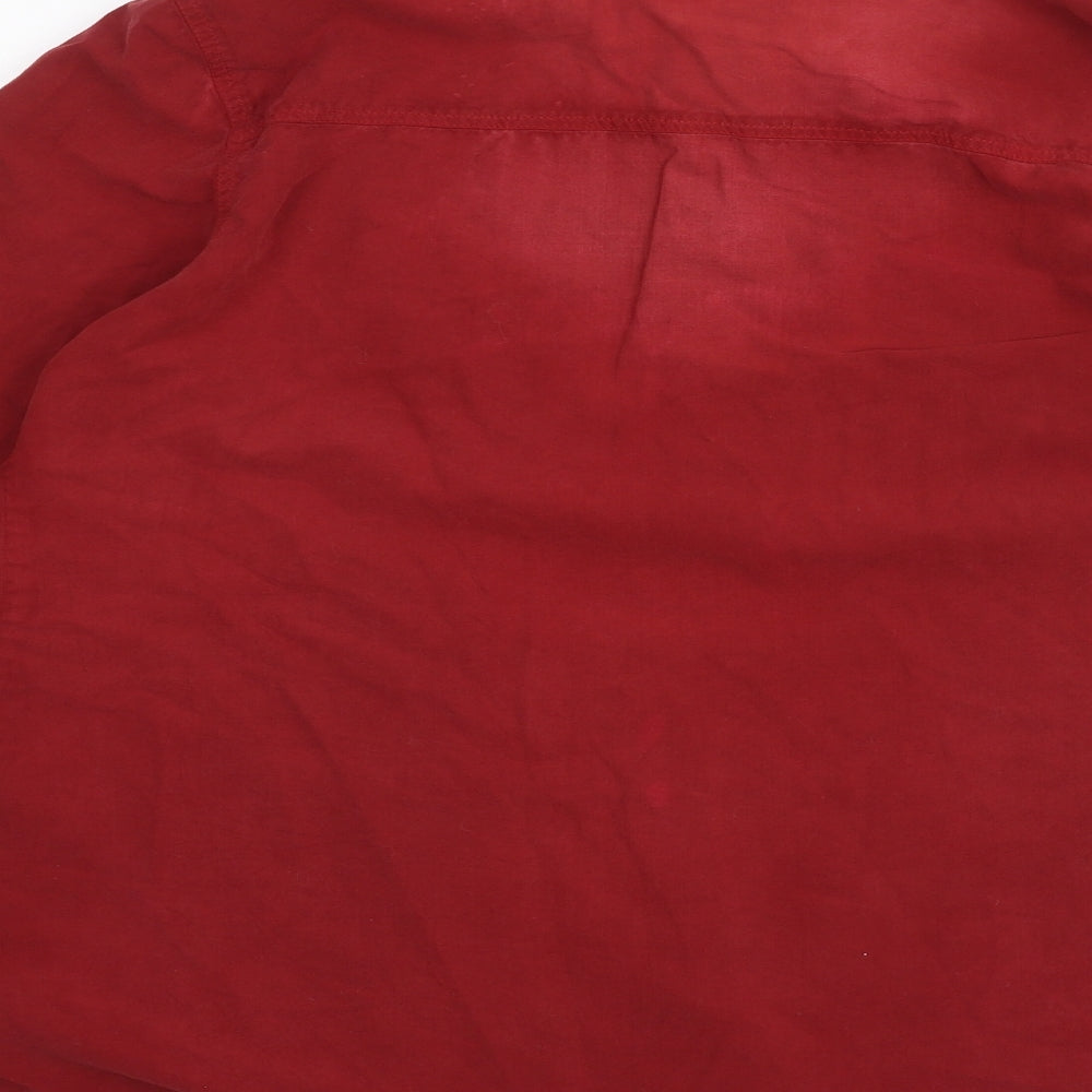 BHS Womens Red Basic Button-Up Size 14