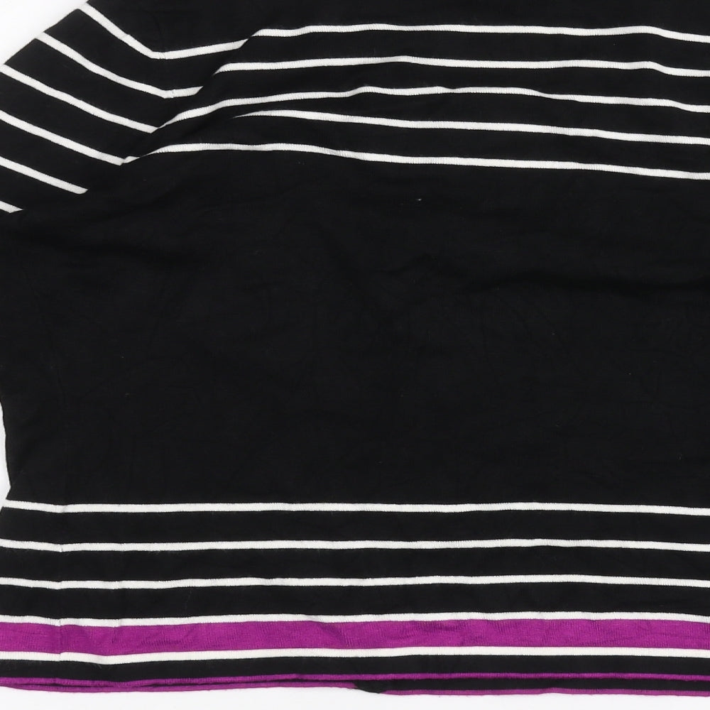 Precis Womens Black Striped Cardigan Jumper Size M