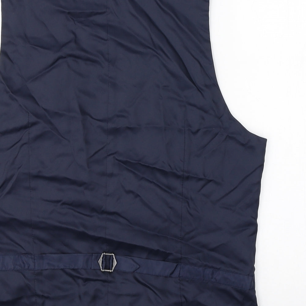 Marks & Spencer Mens Blue Jacket Suit Waistcoat Size L