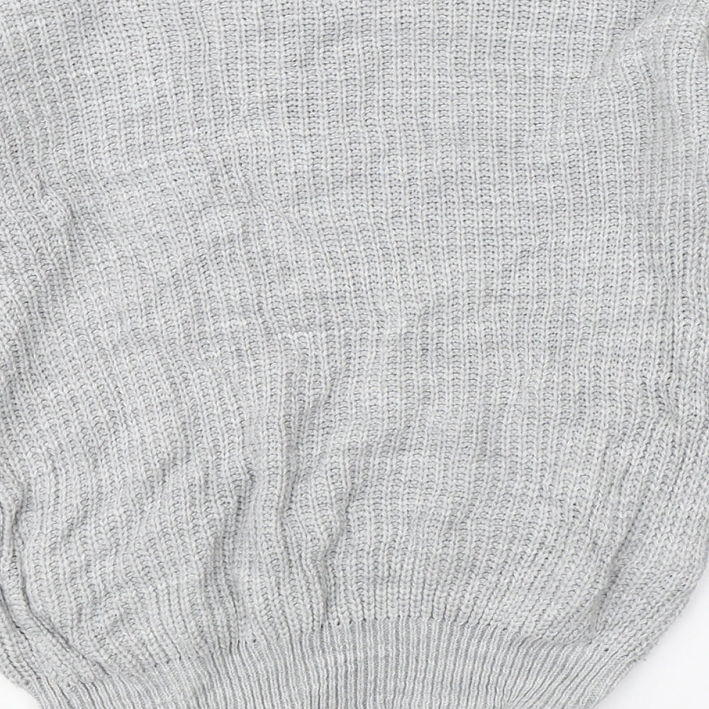 Boohoo Womens Grey Knit Pullover Jumper Size 6