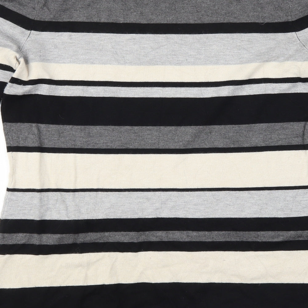 M&Co Womens Multicoloured Striped Pullover Jumper Size M