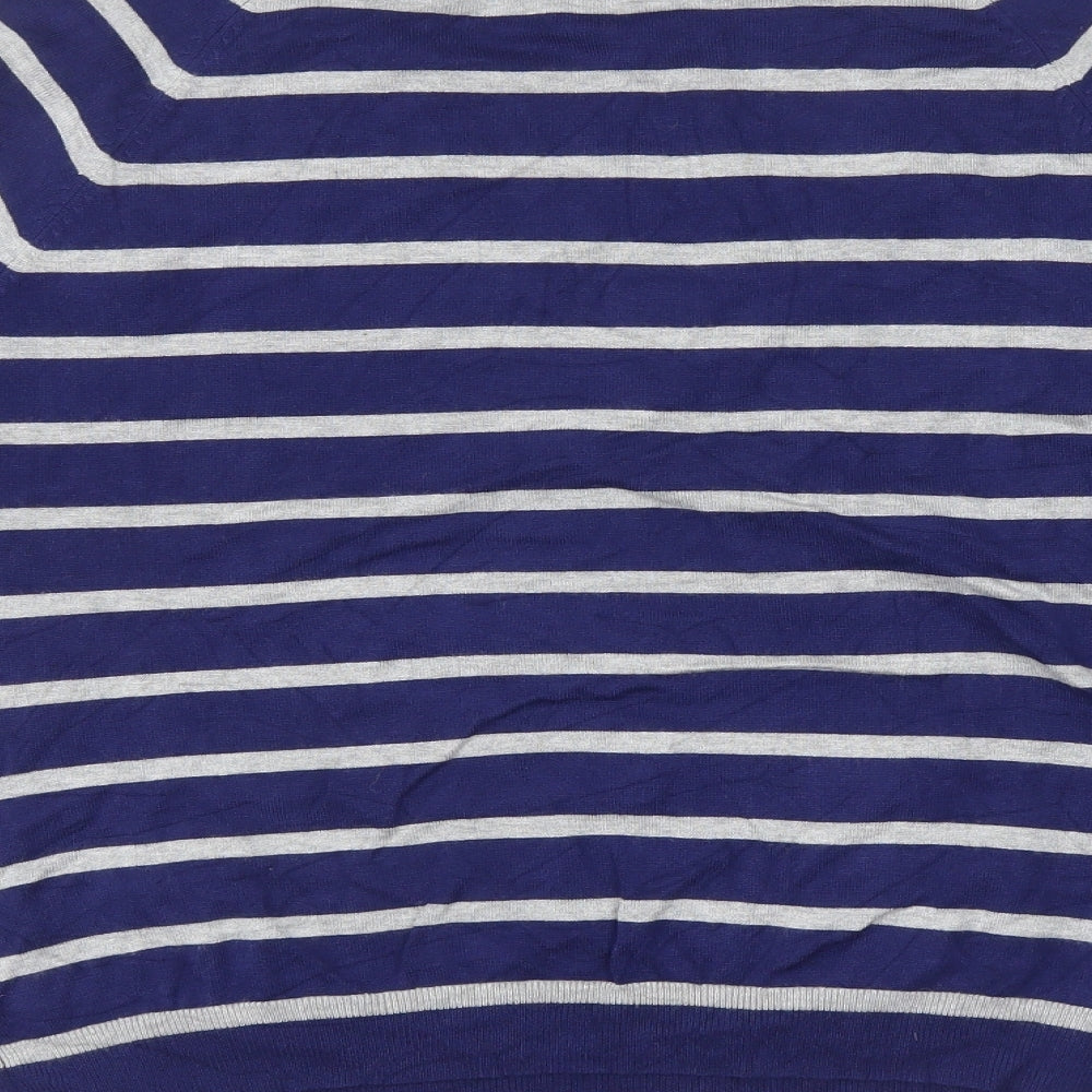 M&Co. Womens Blue Striped Pullover Jumper Size 18