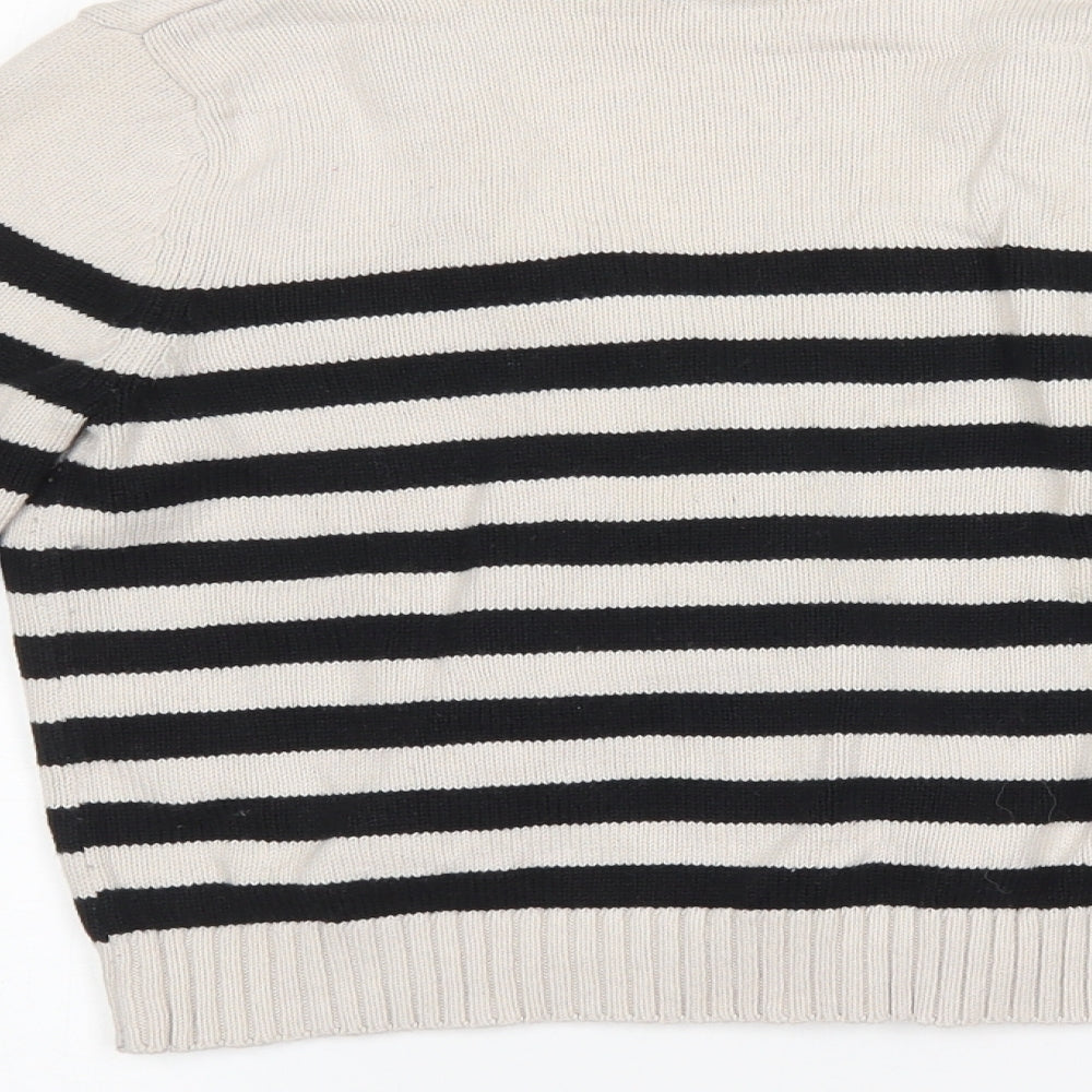 H&M Womens Black Striped Pullover Jumper Size XS