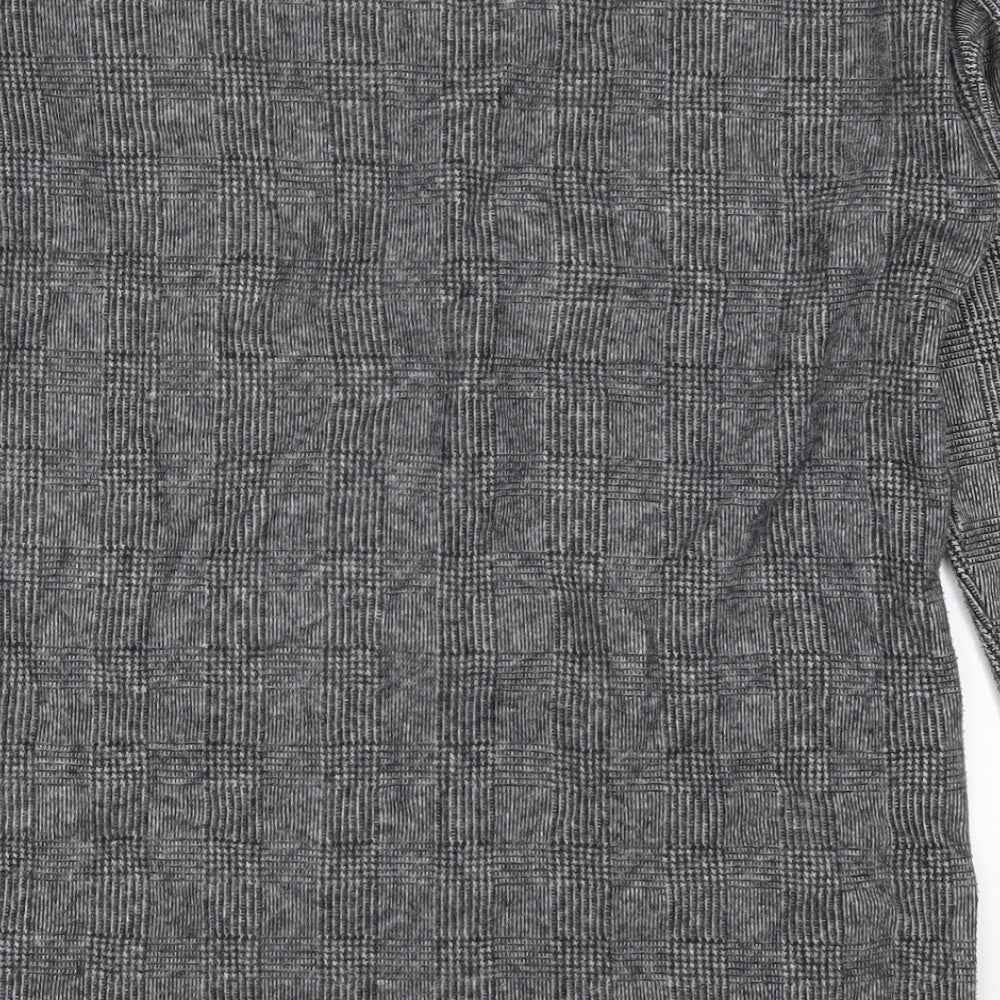 George Womens Grey Check Basic T-Shirt Size 10
