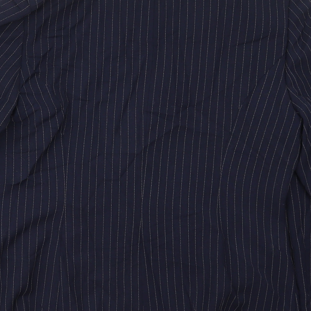 Equiation Womens Blue Striped Jacket Suit Jacket Size 14