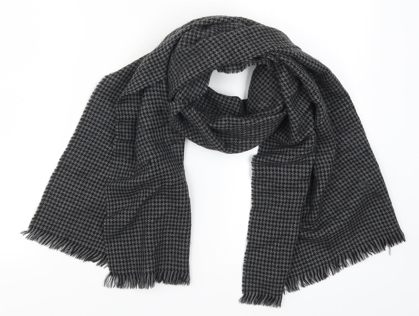 Preworn Womens Grey Houndstooth Scarf