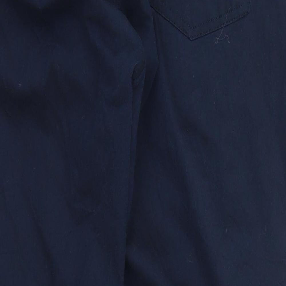 Preworn Womens Blue Striped Trousers Size 38 in L28 in