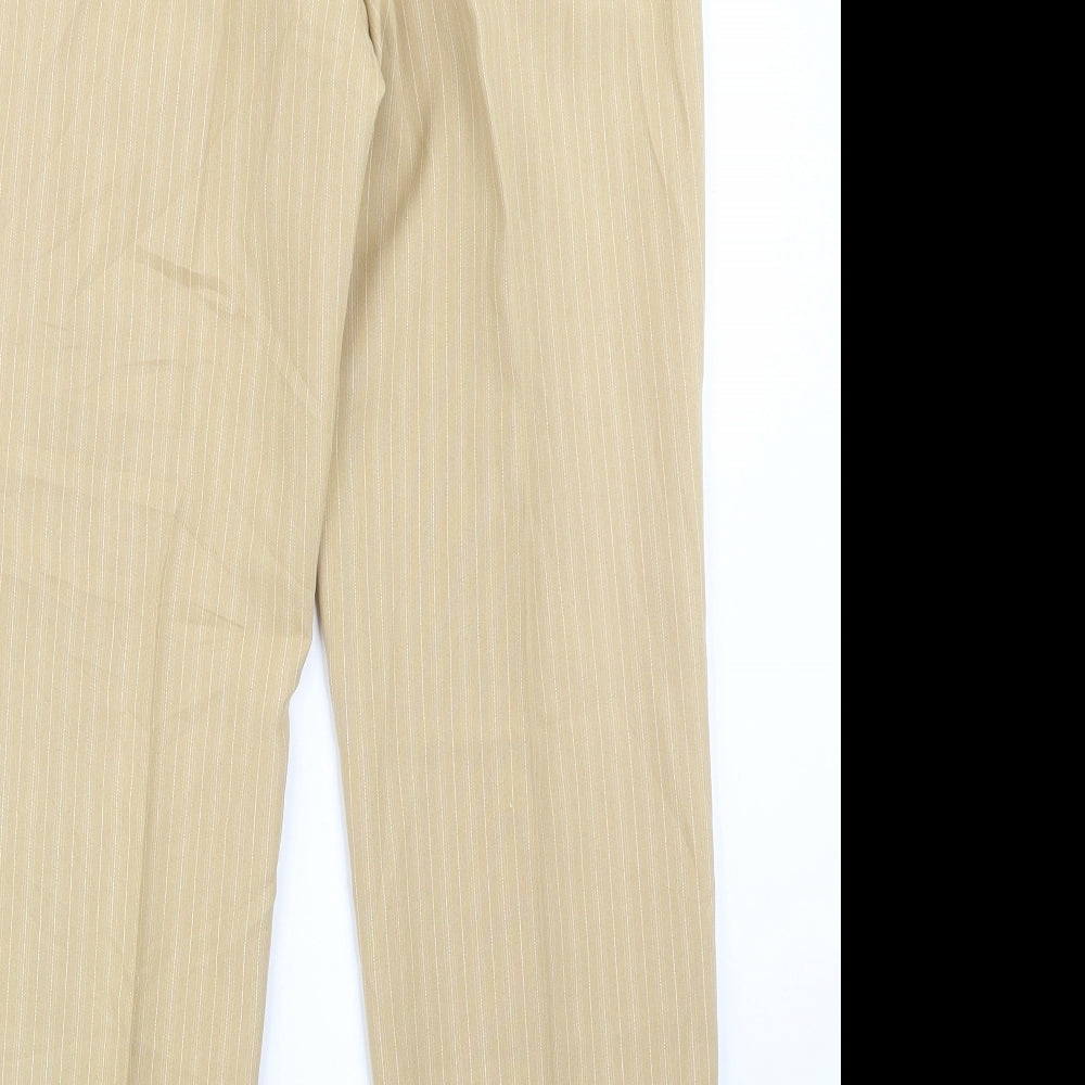 Award Womens Beige Striped Trousers Size 12 L27.5 in