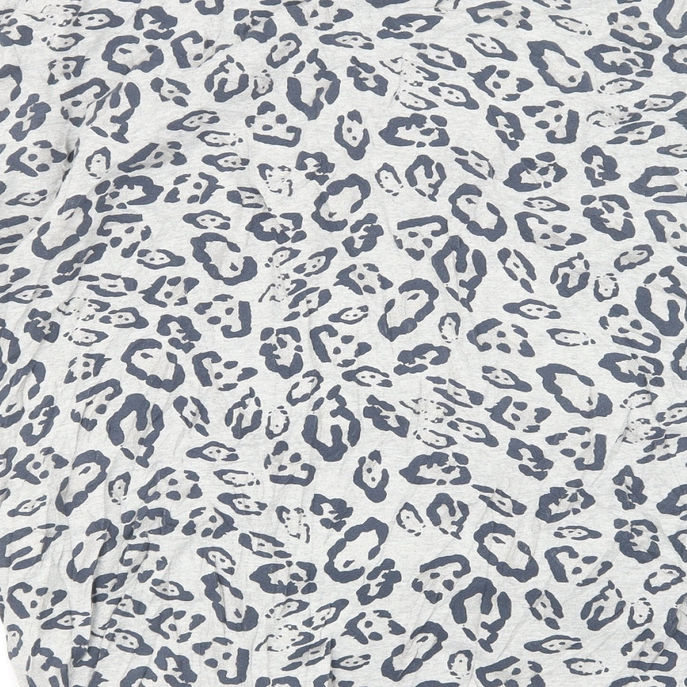 A Postcard From Brighton Womens Grey Animal Print Basic T-Shirt Size 12