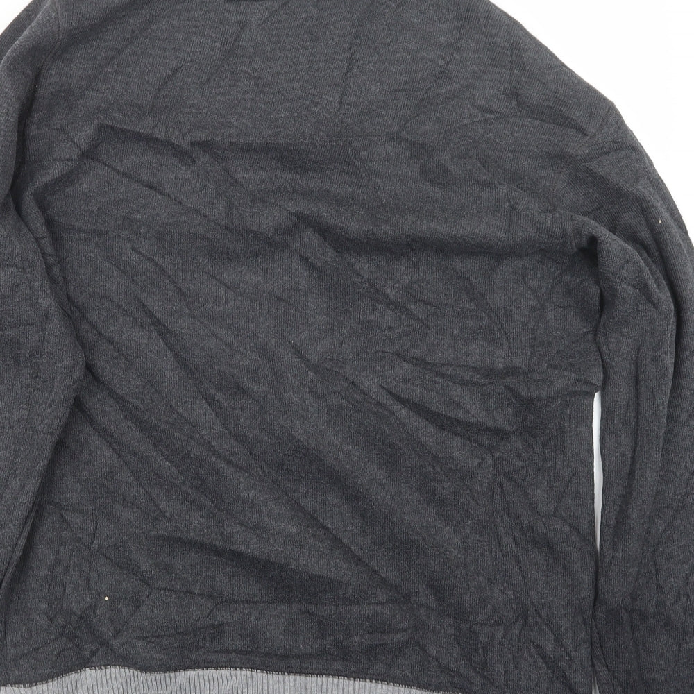 Easy Mens Grey Knit Pullover Jumper Size S