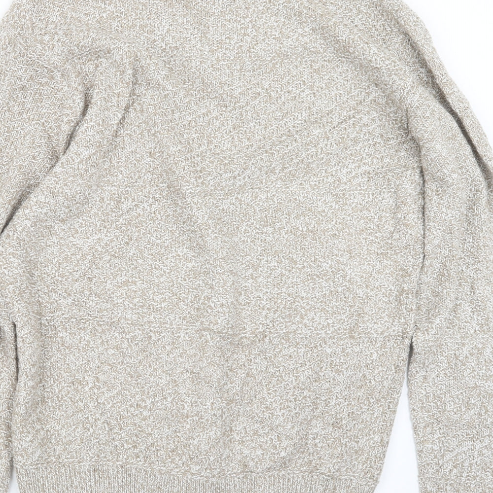 Easy Mens Beige Knit Pullover Sweatshirt Size L