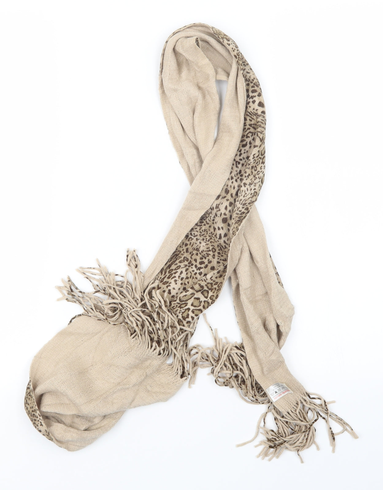 Preworn Womens Beige Knit Scarf