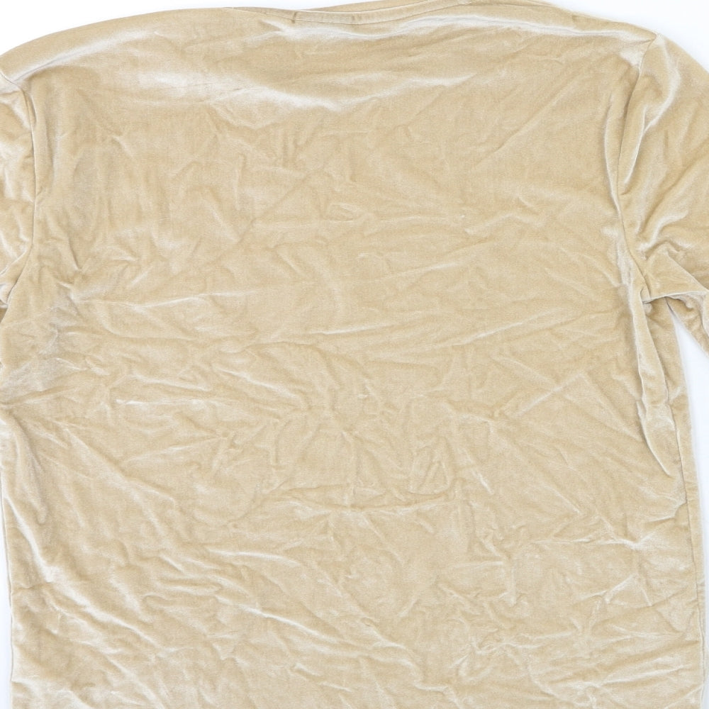 ASOS Womens Gold Velour Pullover Sweatshirt Size M