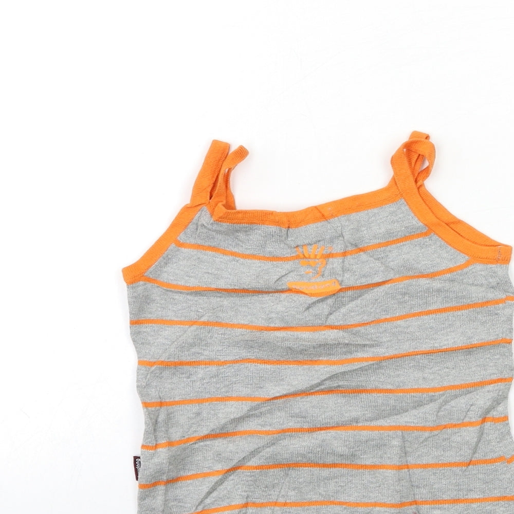 dwudang man Boys Grey Striped Knit Basic Tank Size 7 Years
