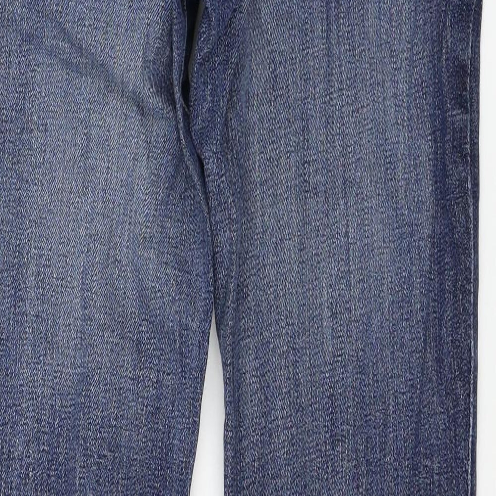 H&M Womens Blue Denim Straight Jeans Size 8 L31 in
