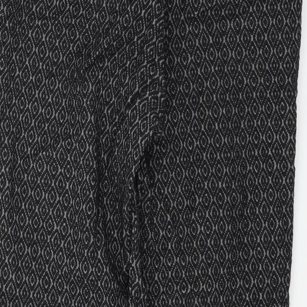 H&M Womens Black Geometric Trousers Size 28 in L24 in
