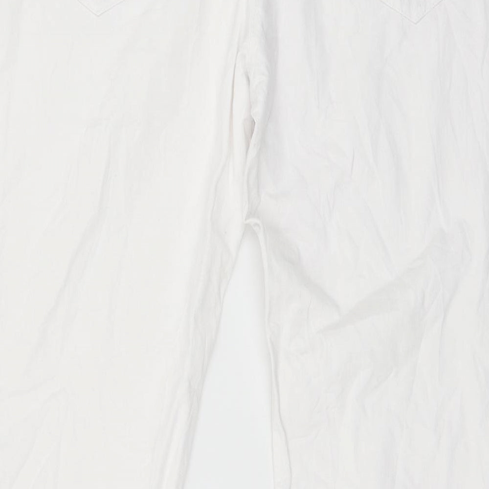 Preworn Womens White Denim Wide-Leg Jeans Size 40 in L29 in