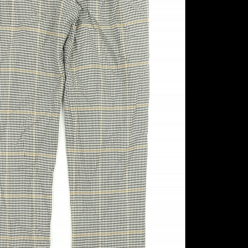 H&M Womens Black Plaid Dress Pants Trousers Size 8 L25 in