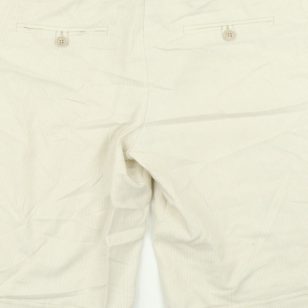 Studio Y Womens Beige Striped Chino Shorts Size 36 in