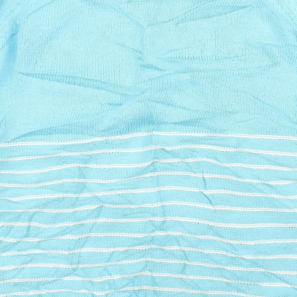 Cotton Traders Womens Blue Striped Pullover Jumper Size 14 - size 14-16