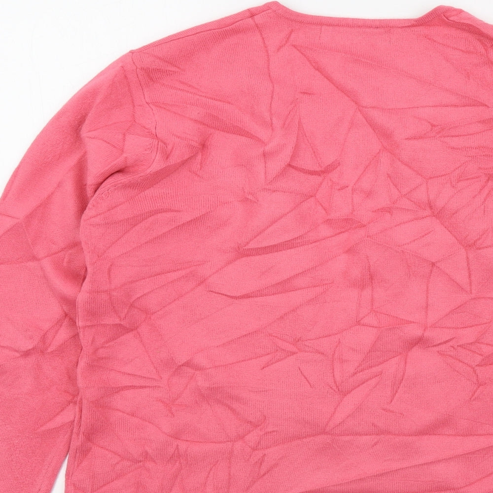 Viz-A-Viz Womens Pink Cardigan Jumper Size 14