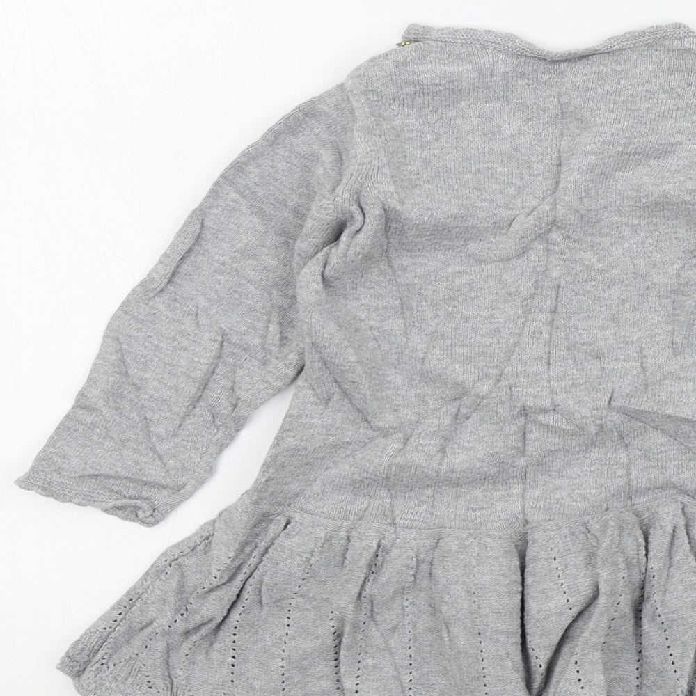 Lindex Girls Grey Colourblock Fit & Flare Size 9-12 Months