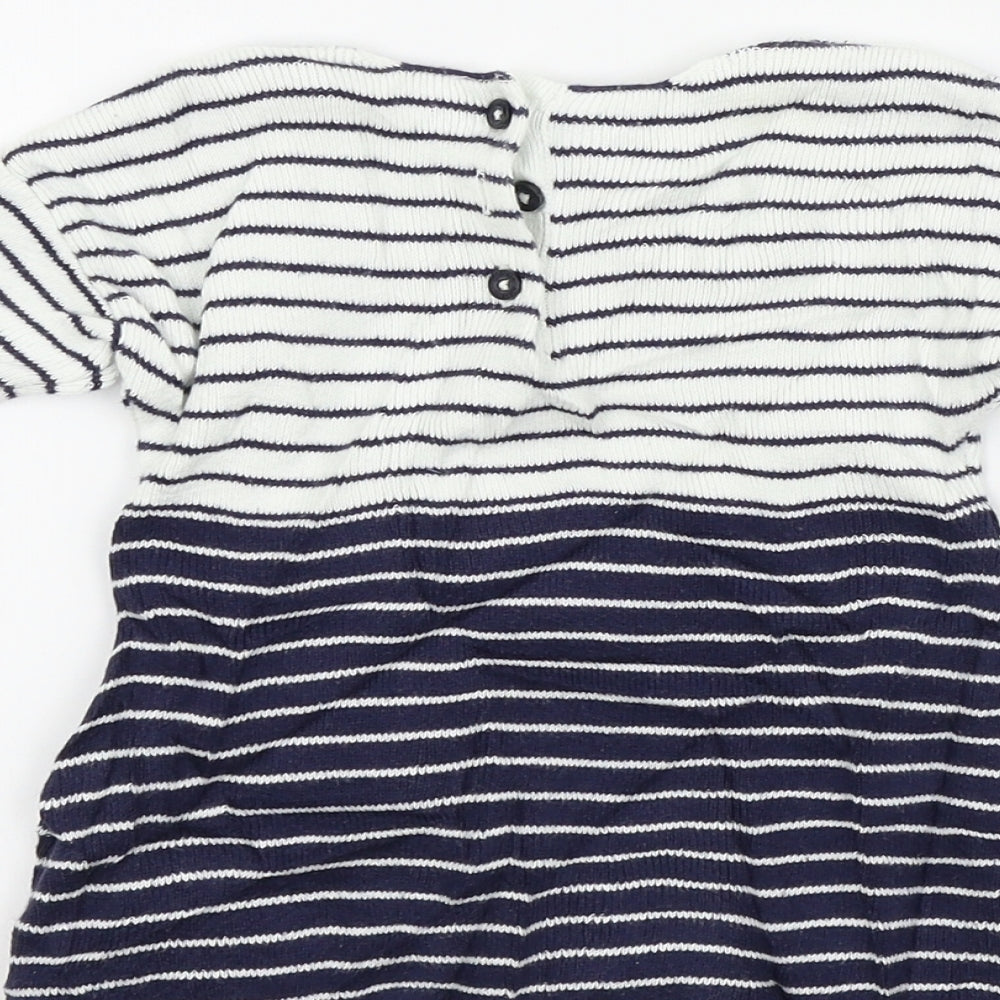 Marks & Spencer Girls Blue Striped A-Line Size 0-3 Months