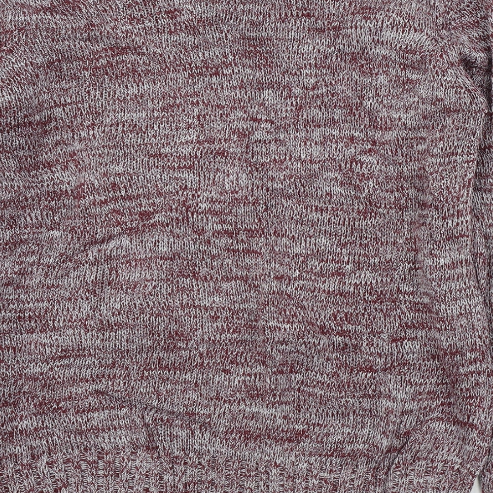 solid Mens Purple Pullover Jumper Size L