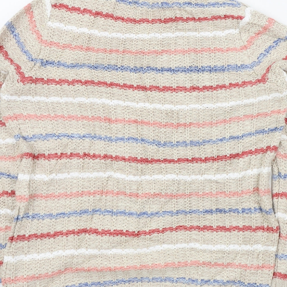 isle Womens Beige Striped Pullover Jumper Size 10