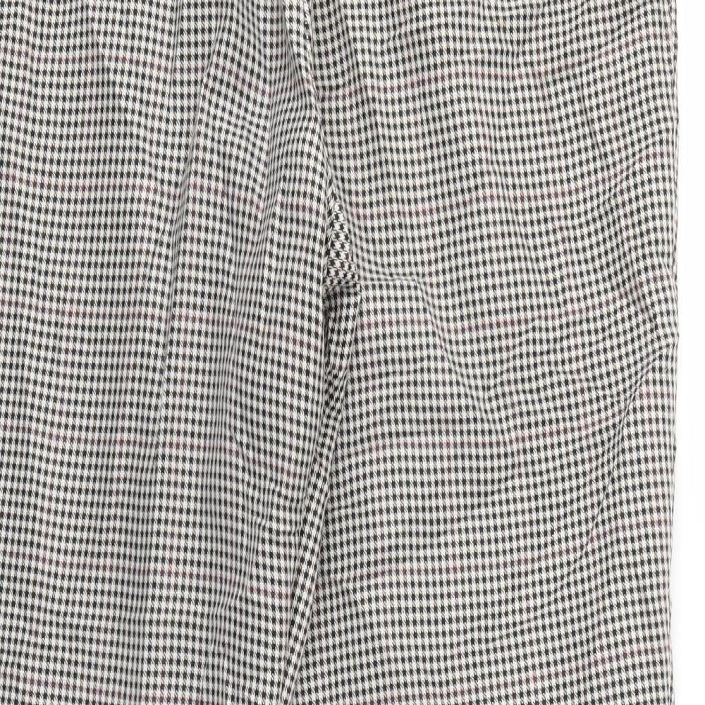 Dorothy Perkins Womens Grey Check Trousers Size 16 L28 in