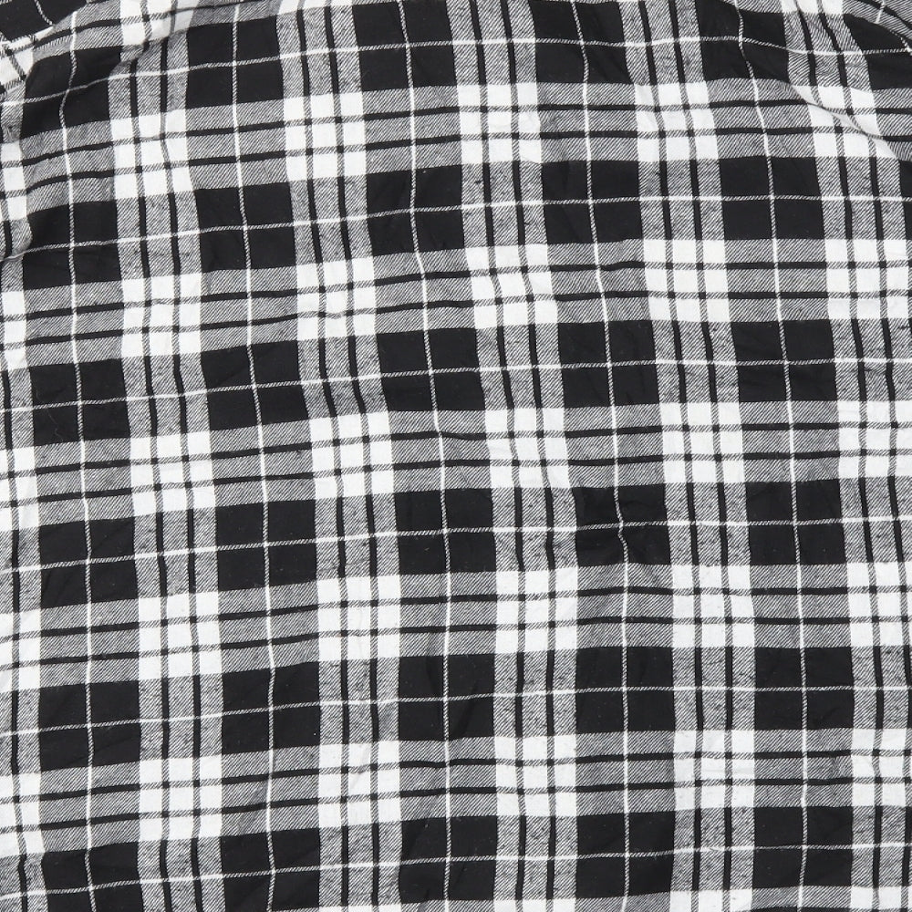 RISETTE Womens Black Check Basic Button-Up Size S