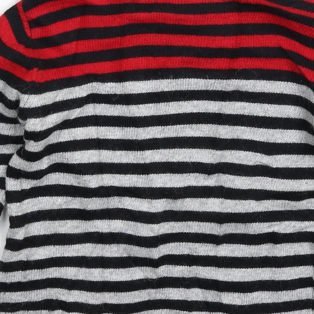 IKKS Boys Multicoloured Striped Knit Pullover Jumper Size 6 Years