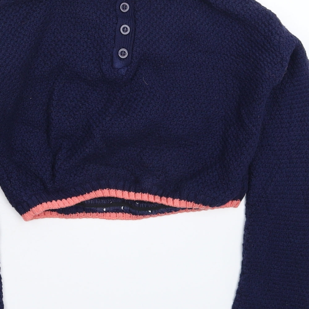 John Lewis Girls Blue Knit Pullover Jumper Size 7 Years
