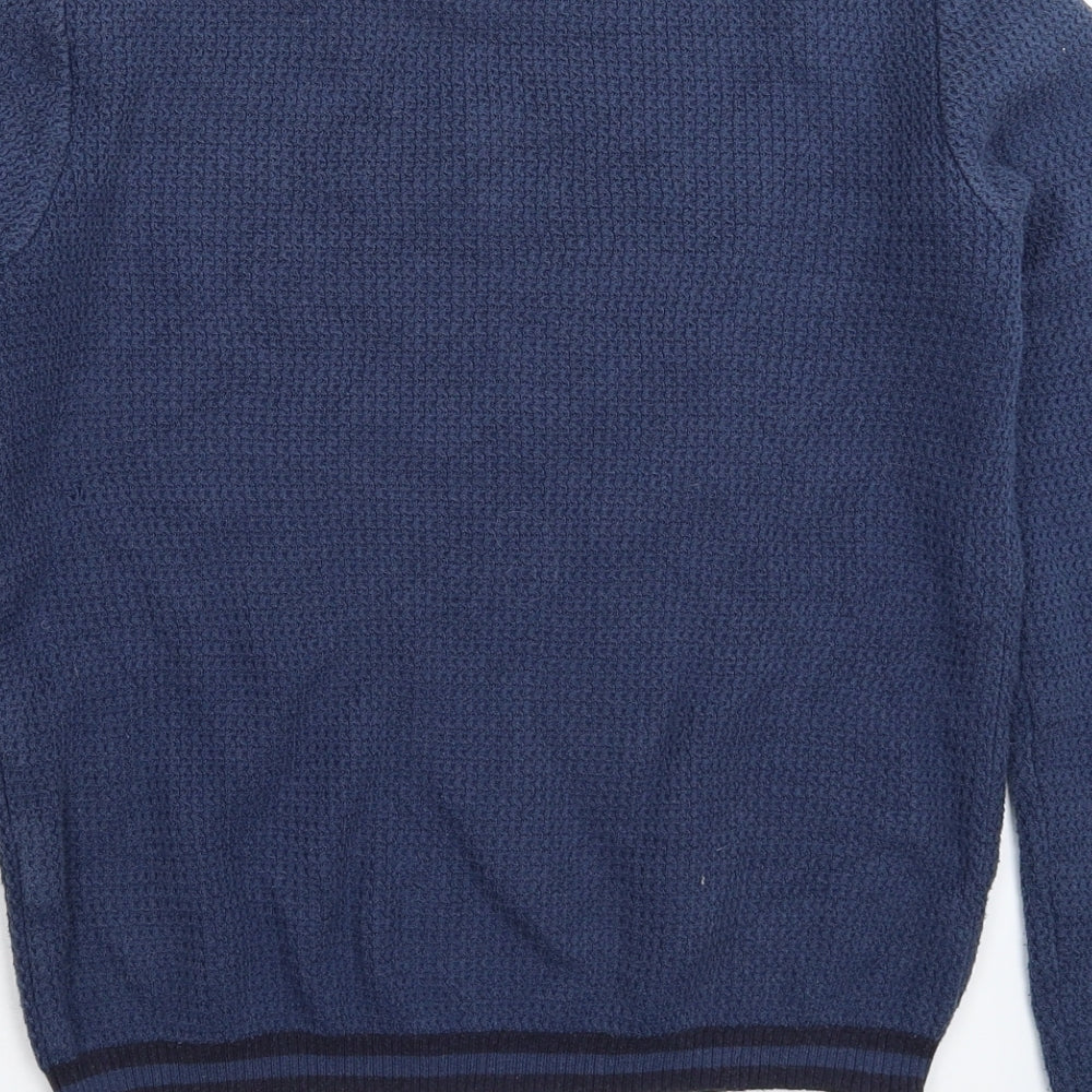 Topman Mens Blue Knit Pullover Jumper Size S