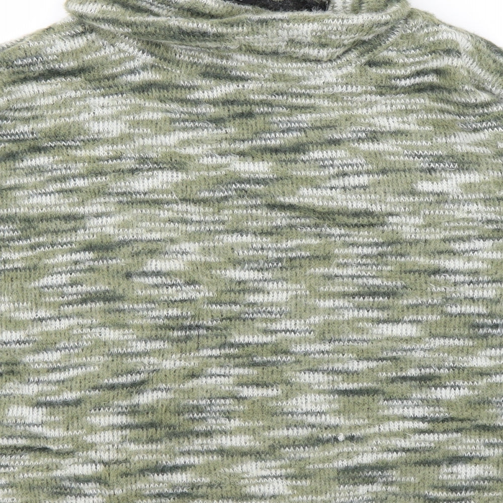 M&Co Womens Green Striped Pullover Jumper Size 18