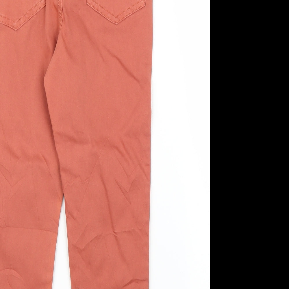 Preworn Womens Orange Denim Cropped Jeans Size 8 L20 in