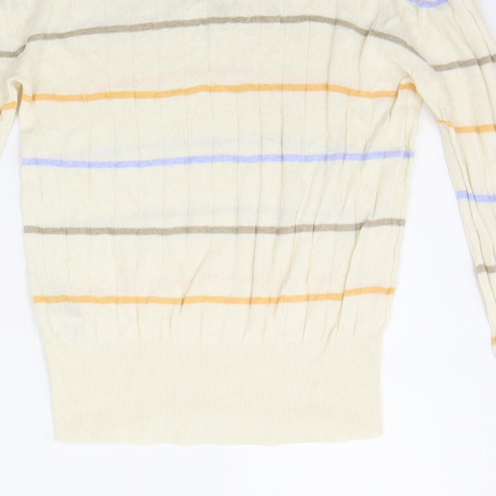 Marks & Spencer Womens Beige Striped Pullover Jumper Size S