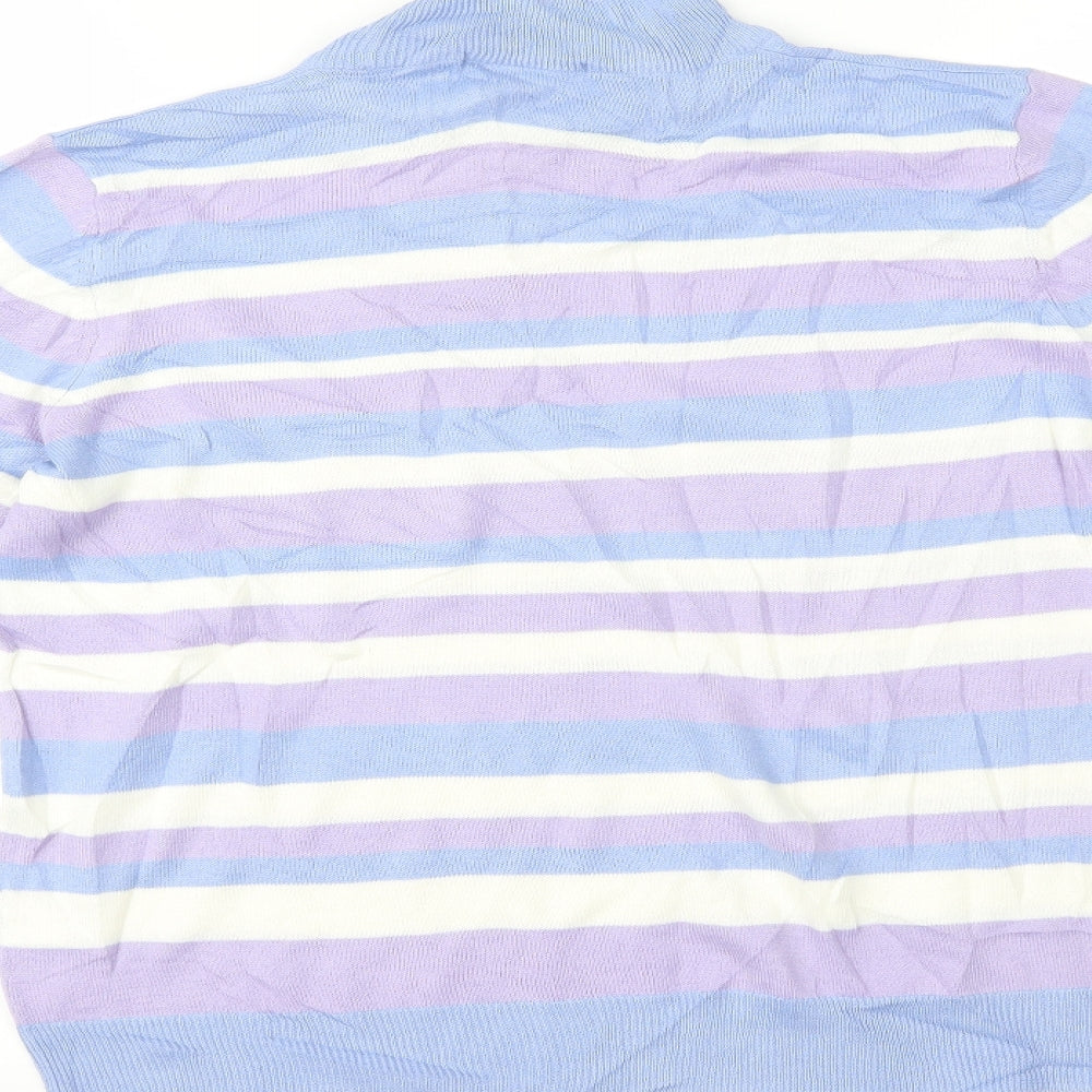 Marks & Spencer Womens Blue Striped Basic Blouse Size 14