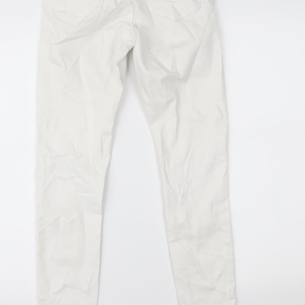 Topshop Womens White Denim Skinny Jeans Size 26 L30 in